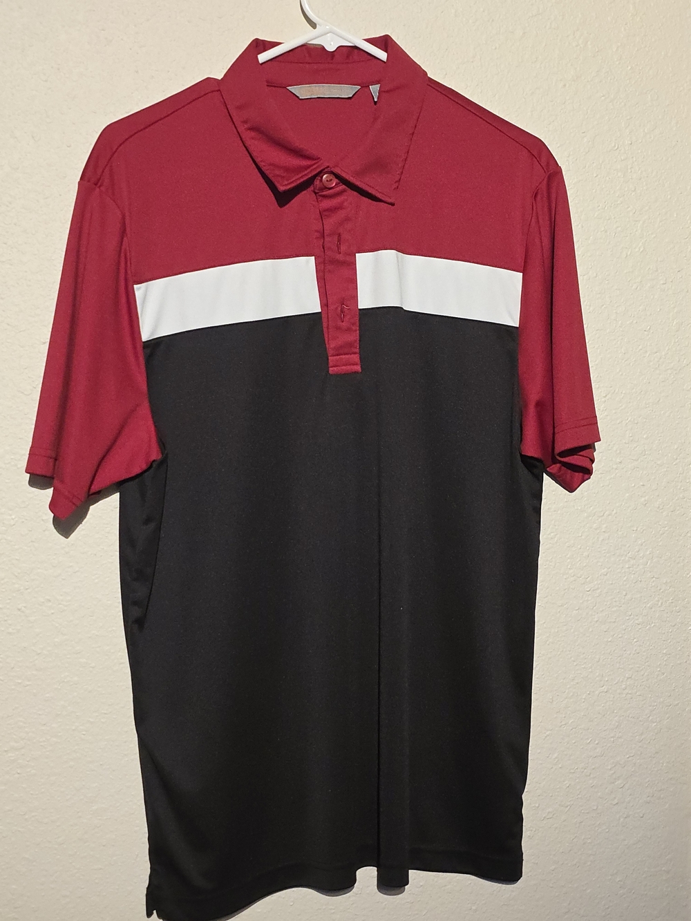 Men's Red and Black Polo Shirt